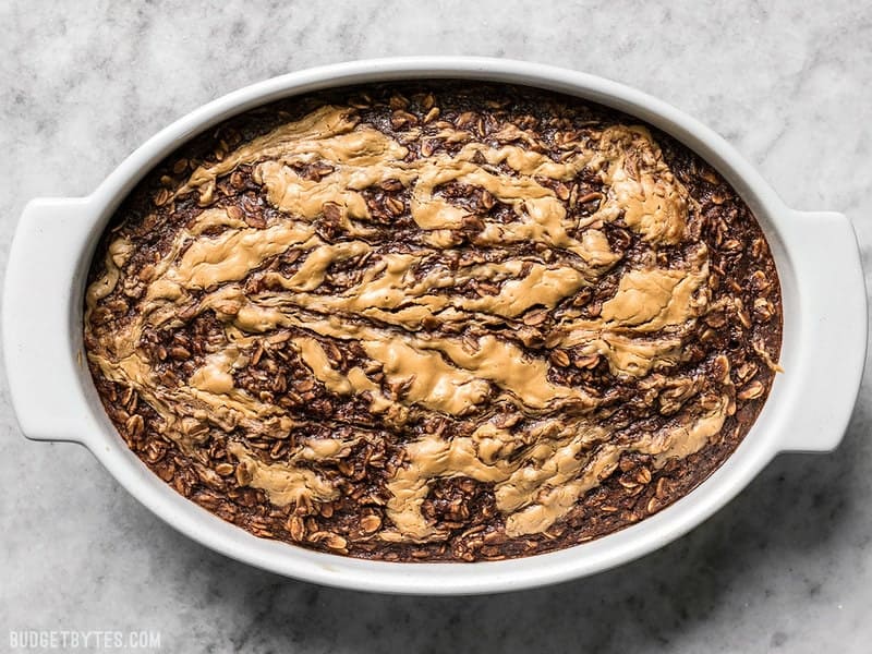 Baked Peanut Butter Brownie Baked Oatmeal