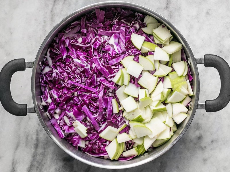 Shredded Cabbage and Sliced Apple