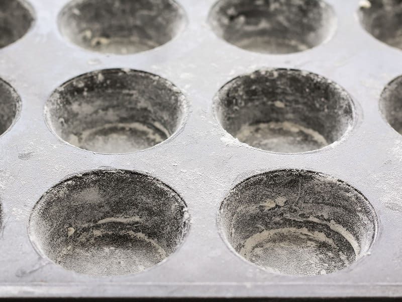 Butter and Floured Muffin Tin