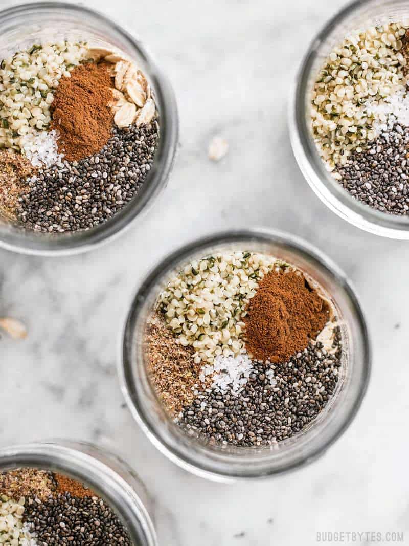 Make Ahead Seeded Oats in jars