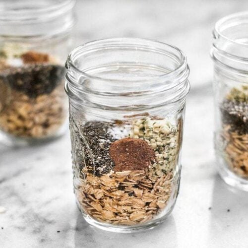 Preparing individual oat packs with seeds, seasoning, and other add-ins, like these Make Ahead Seeded Oats, makes having a healthy breakfast fast and easy. BudgetBytes.com
