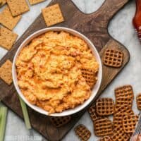 This Sriracha Pimento Cheese Spread is a rich, smoky, spicy spread with just a hint of sweetness from roasted red peppers! BudgetBytes.com