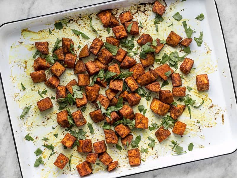 Cilantro on Moroccan Spiced Sweet Potatoes