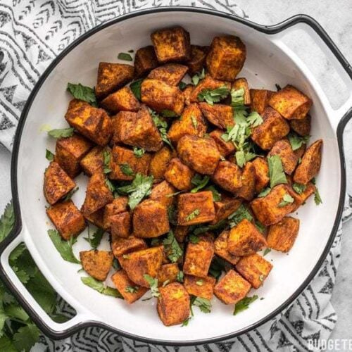 Spicy, aromatic, and earthy, these Moroccan Spiced Sweet Potatoes will add an adventurous flavor to any dinner! BudgetBytes.com