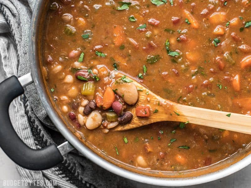Vegetarian 15 Bean Soup Step By Step Photos Budget Bytes