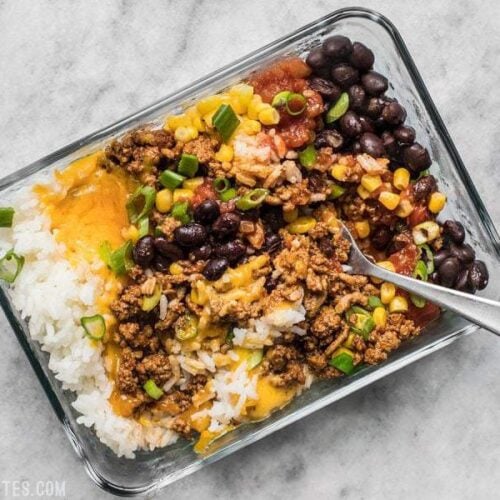 Weekday Meal-Prep Chicken Burrito Bowls Recipe by Tasty