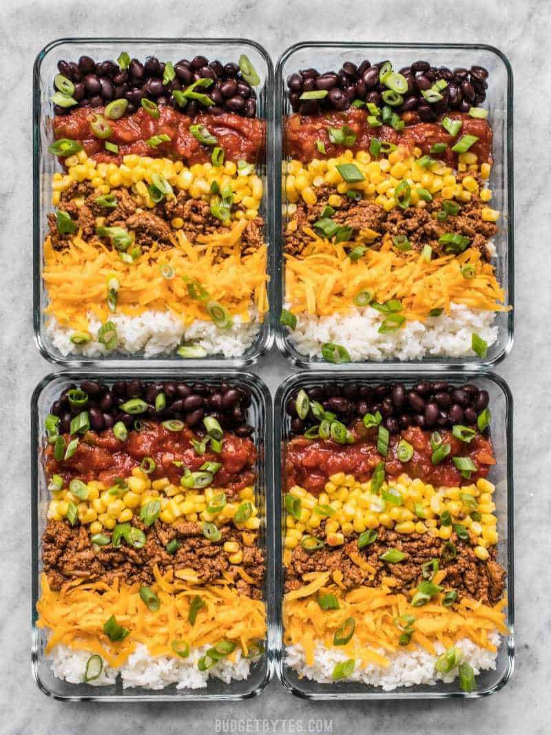 Meal-Prep Chicken Burrito Bowls