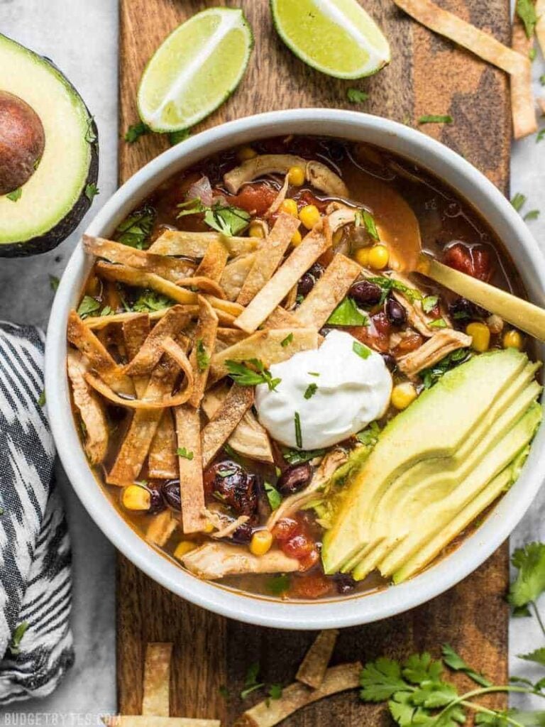 Slow Cooker Chicken Tortilla Soup Recipe Budget Bytes