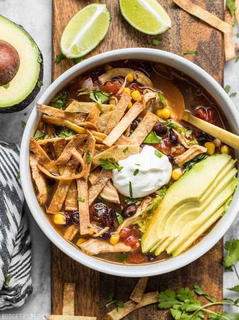 This Slow Cooker Chicken Tortilla Soup offers a deep, comforting, smoky flavor with simple ingredients and minimal effort. BudgetBytes.com