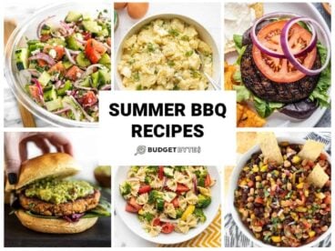 Collage of recipes for summer bbqs with title text in the center.