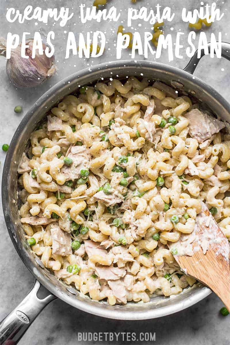 This quick and comforting Creamy Tuna Pasta with Peas and Parmesan is a fast and easy weeknight dinner that only requires a few simple ingredients. Budgetbytes.com