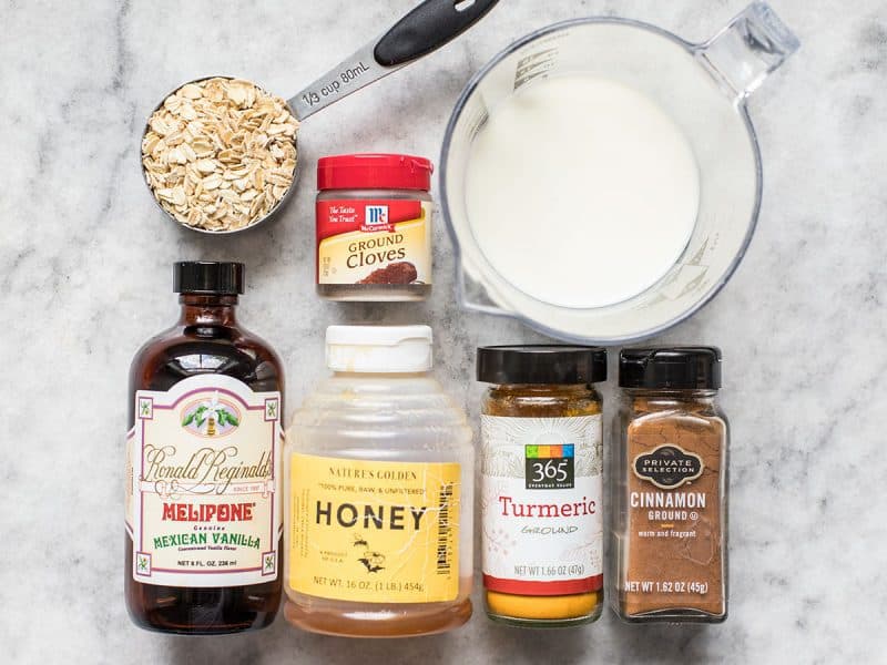 Golden Milk Overnight Oats Ingredients