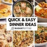 A collage of easy dinner ideas.
