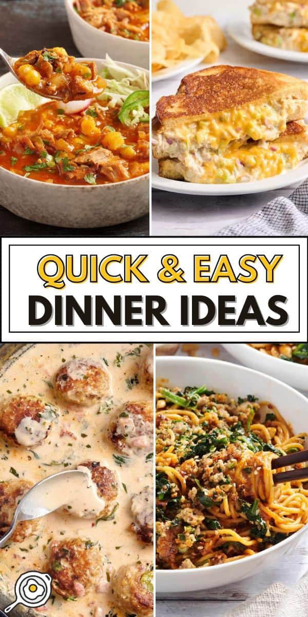 25 of our favorite quick and easy weeknight dinner ideas for busy weeks that will get dinner on the table fast! Cheap, easy, and delicious!