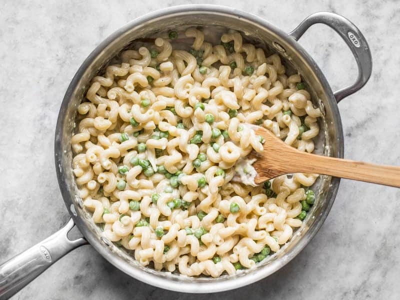 Stir Shredded Parmesan into cream sauce