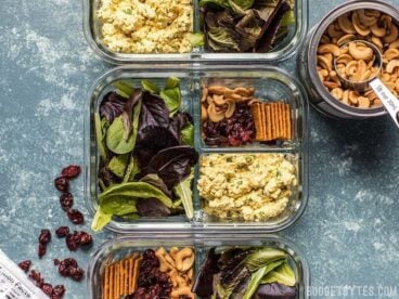 Light, filling, full of texture and flavor, this no-reheat Curried Tofu Salad Meal Prep is the perfect make-ahead lunch for summer! Budgetbytes.com