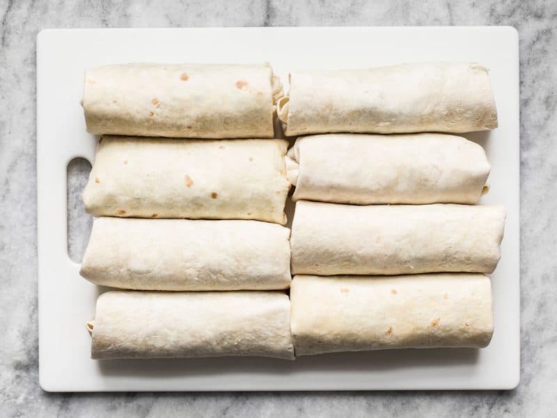 Finished Bean and Cheese Burritos