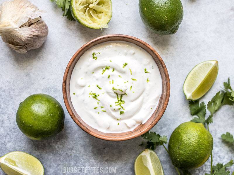 Lime Crema for tacos, nachos, and more! - Budget Bytes