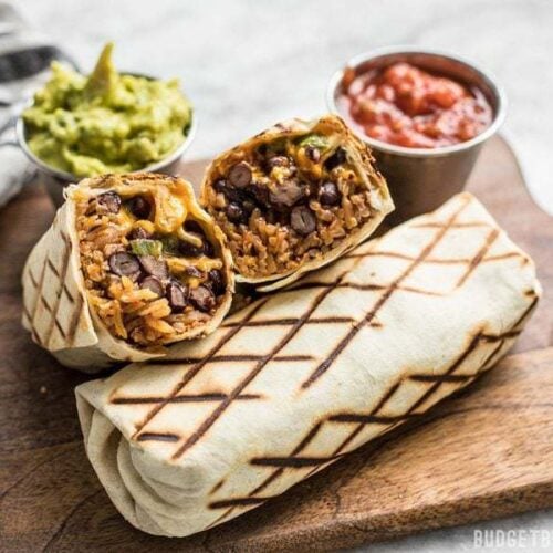 Perfect for stashing in the freezer, these Make Ahead Bean and Cheese Burritos will save you on busy weeknights!