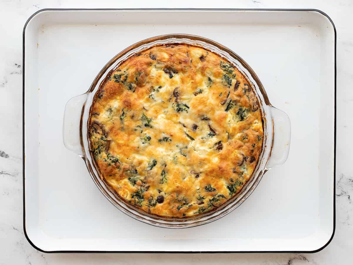baked spinach and mushroom quiche