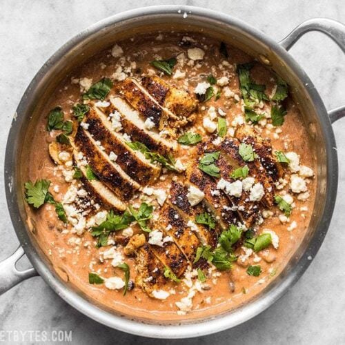 A simple jar of salsa is the key to making dinner fast and easy. Just try this Creamy Salsa Chicken Skillet and see for yourself. Budgetbytes.com