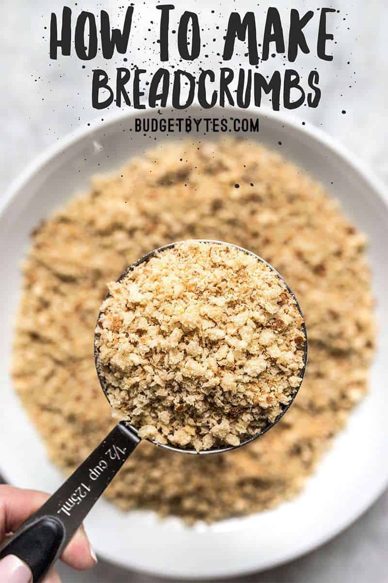 How to make breadcrumbs (and Italian breadcrumbs) from bread scraps for use in meatballs, meatloaf, breading fried food, or topping casseroles. Budgetbytes.com