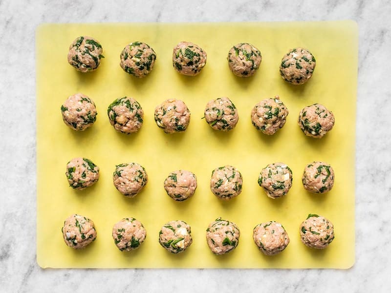 Shaped Spinach and Feta Meatballs