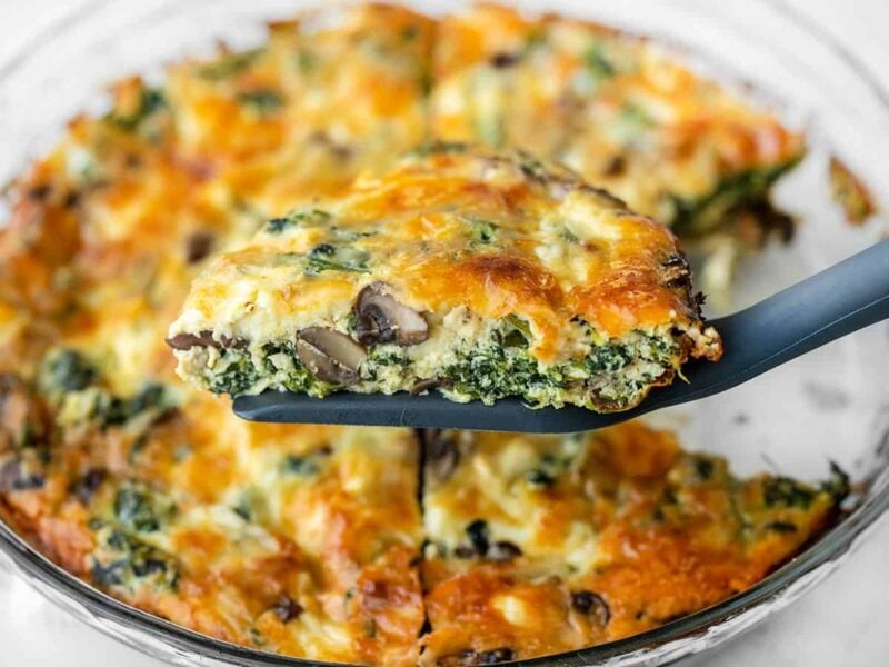 Spinach and Mushroom Crustless Quiche Budget Bytes