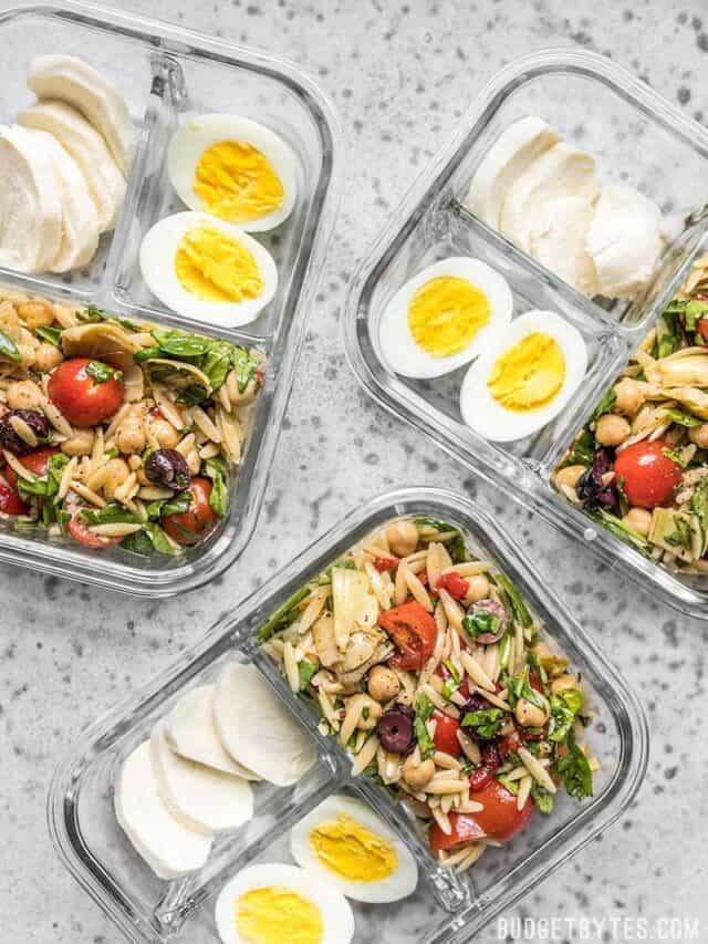 Orzo Salad Meal Prep - Vegetarian - Budget Bytes