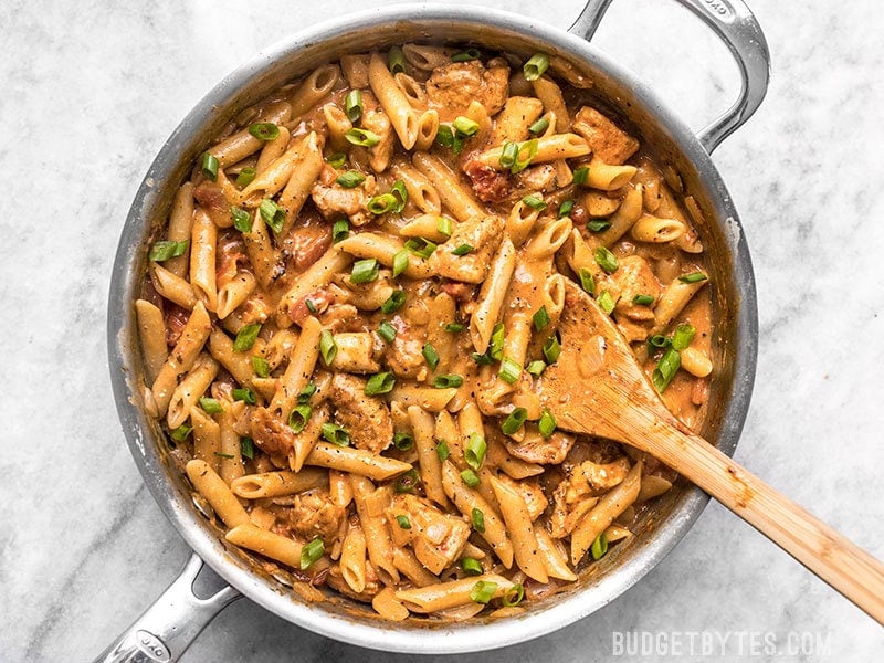 One Pot Creamy Cajun Chicken Pasta Budget Bytes
