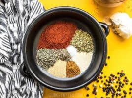 Homemade Cajun Seasoning ingredients in a bowl.