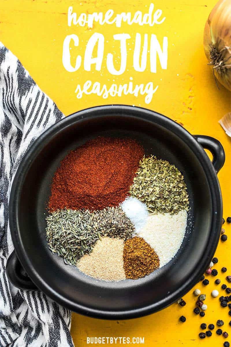 This homemade Cajun Seasoning is spicy, smoky, and will add TONS of flavor to your meat, vegetables, beans, pasta, and more.