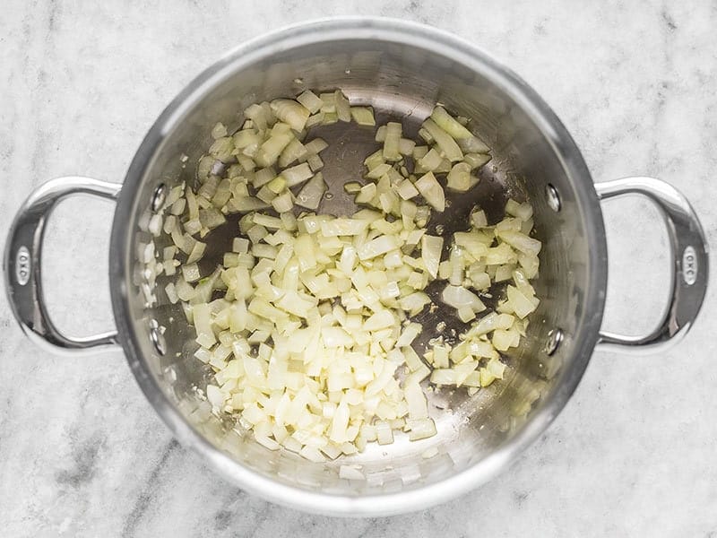 Sauté Onion and Garlic fo Vegan Winter Lentil Stew