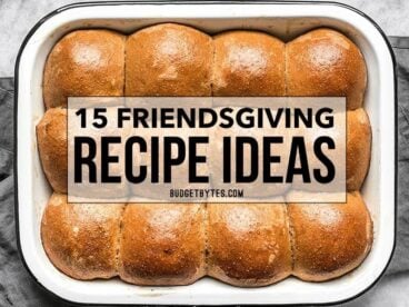 15 travel-friendly, crowd pleasing Friendsgiving recipe ideas that everyone will love. Go potluck style with your friends this Thanksgiving! Budgetbytes.com