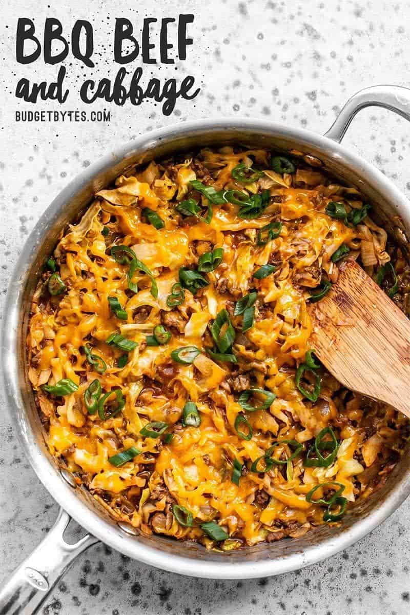 This quick BBQ Beef and Cabbage comes together in one skillet and uses inexpensive cabbage to bulk out the meal instead of relying on pasta or rice. Budgetbytes.com