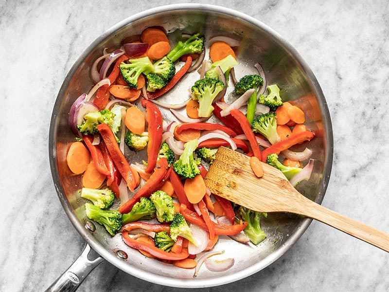 Briefly Stir Fry Vegetables