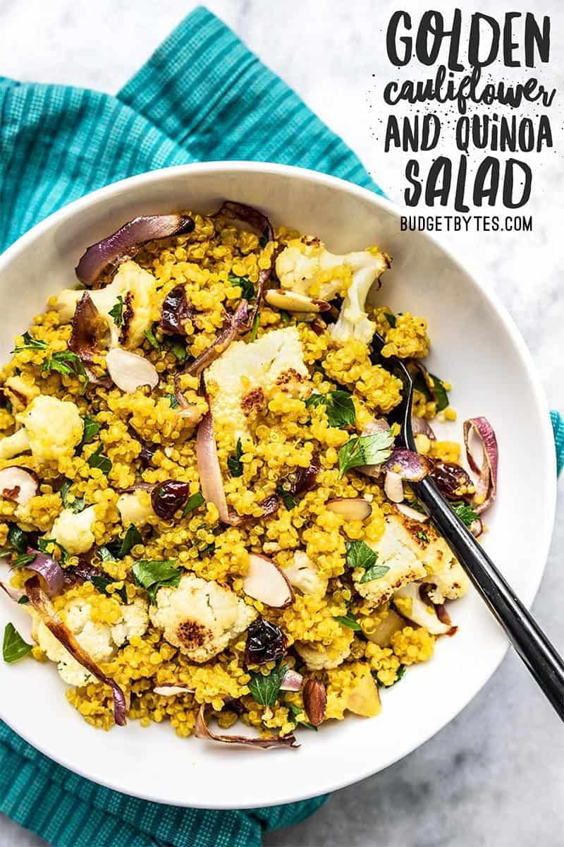 This Roasted Cauliflower and Quinoa Salad holds up well in the refrigerator for days, making it perfect for meal prep or brown bagging your lunch. Budgetbytes.com