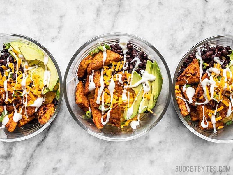 BBQ Tempeh Meal Prep Bowls {vegan & gluten free} • Fit Mitten Kitchen