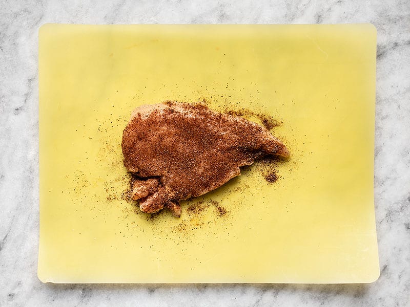 Chicken breast seasoned with chili spices