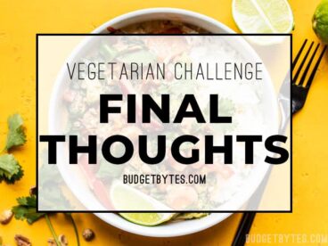 Vegetarian Challenge Final Thoughts