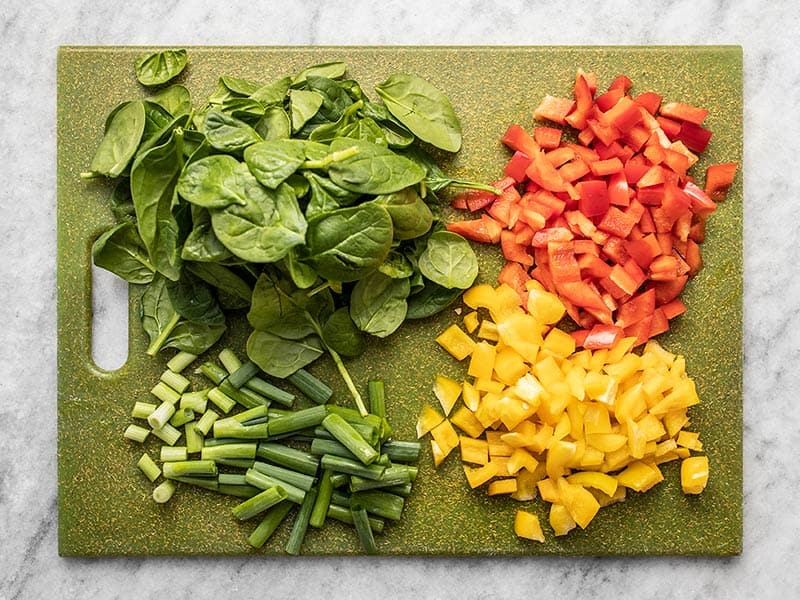 Prepped Vegetables for Ground Turkey Stir Fry