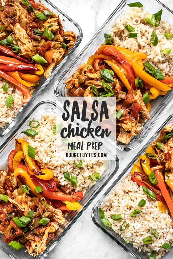 Salsa Chicken Meal Prep Bowls - Budget Bytes