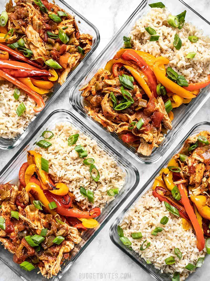 Salsa Chicken Meal Prep Bowls - Budget Bytes