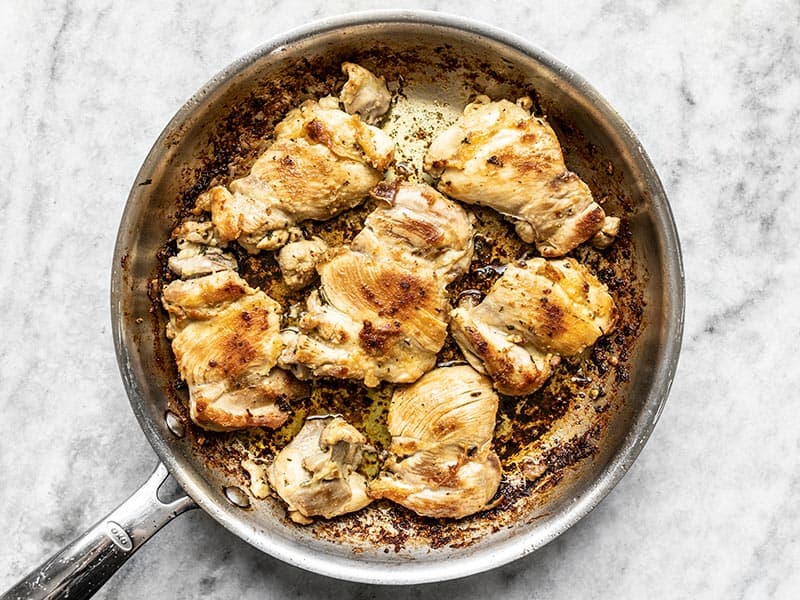 Cooked Cilantro Lime Chicken in the Skillet