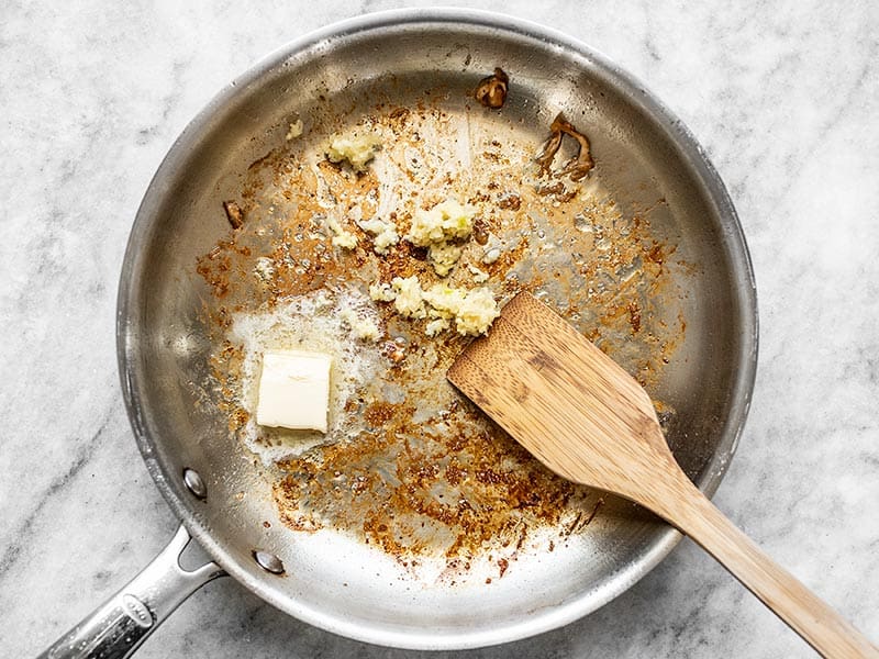 Garlic and Butter in Skillet