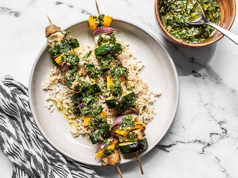 Grilled Chimichurri Chicken Skewers Recipe - Kitchen Swagger