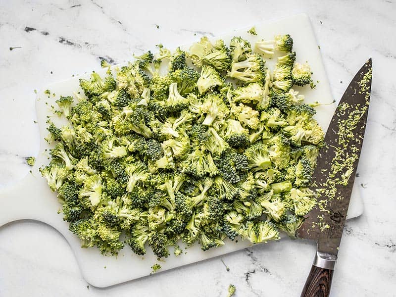 Chop broccoli