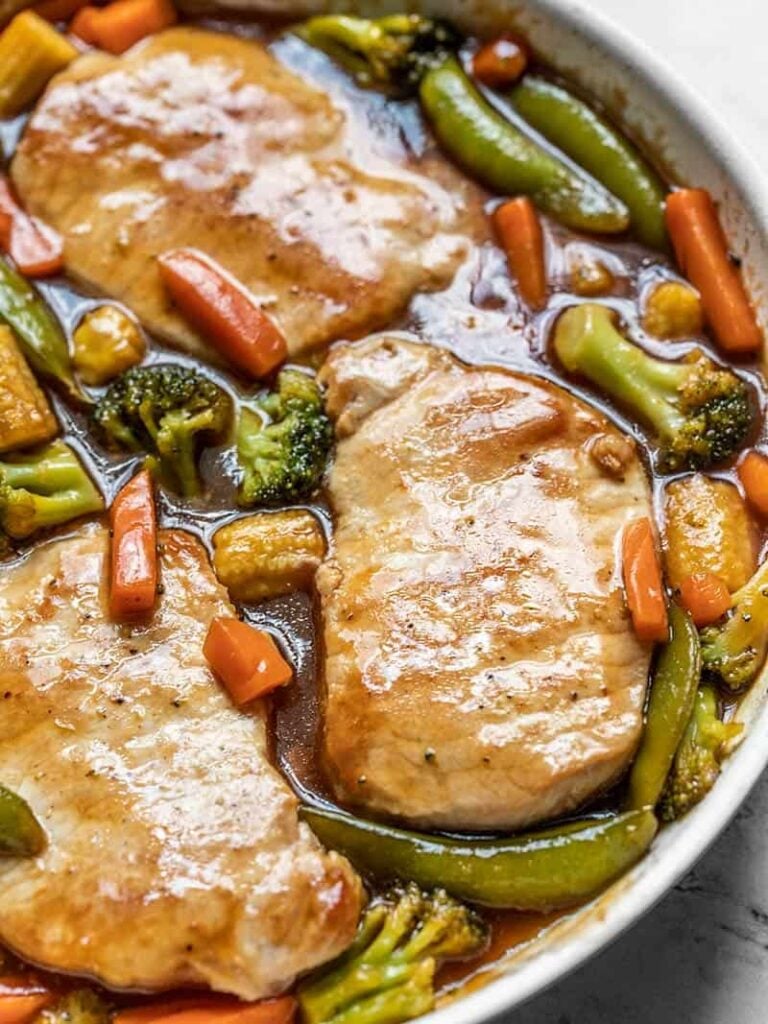Sweet and Sour Pork Chops with Vegetables Budget Bytes
