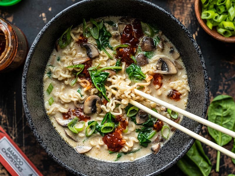 15 Minute Vegan Creamy Mushroom Ramen Budget Bytes