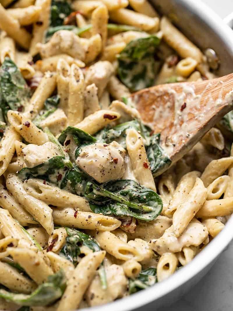 One Pot Creamy Pesto Chicken Pasta Recipe - Budget Bytes